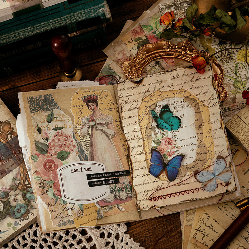 100 arkuszy Vintage INS kwiato – Pattern Tissue Paper recenzja i cena